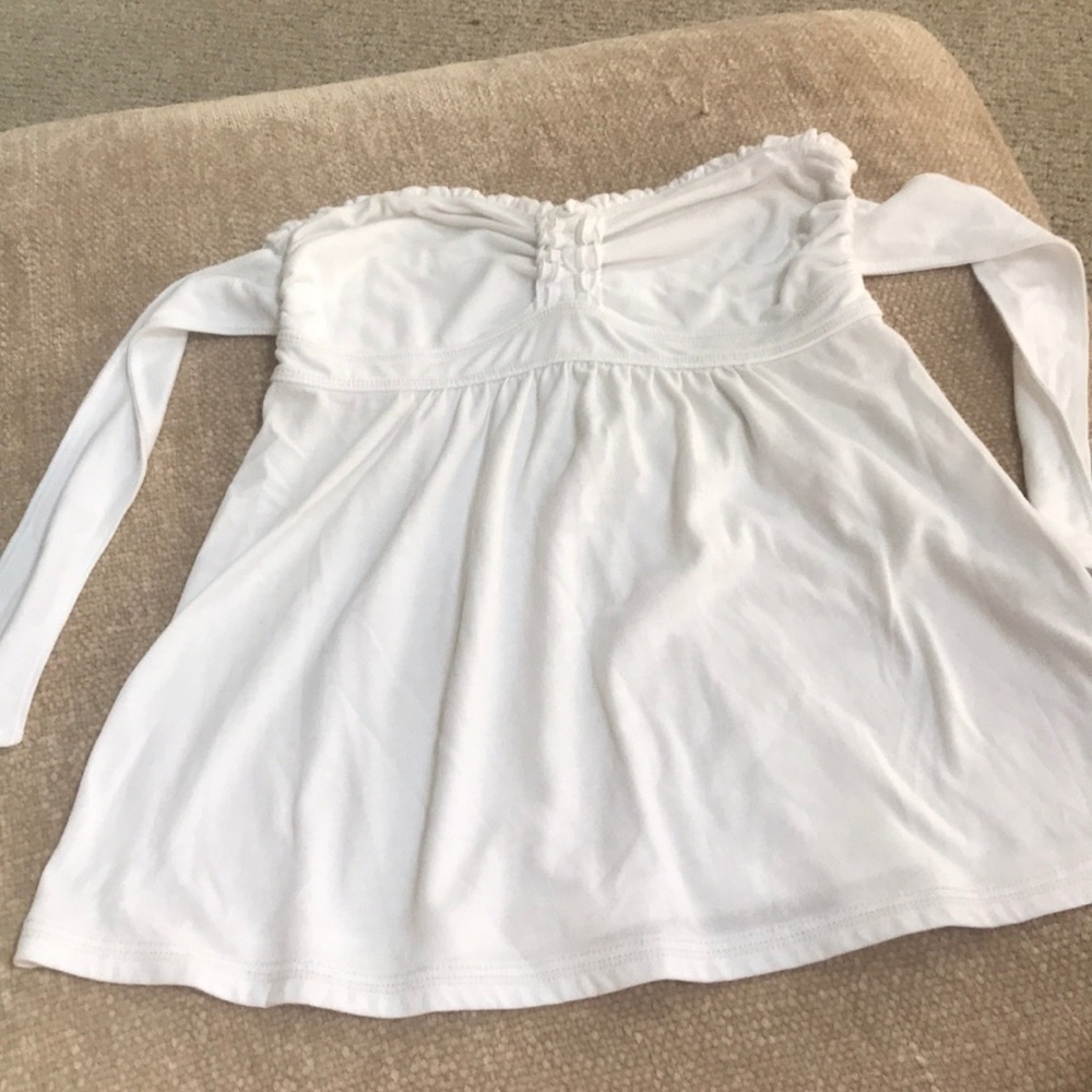 Strapless tank with ties